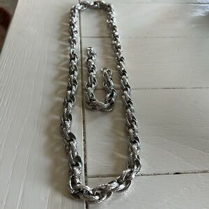 Silver Monet Chain Link 🔗 Necklace 26” & Bracelet 8”